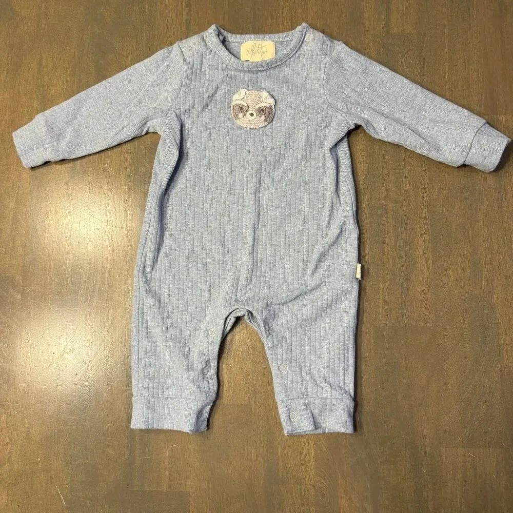 Albetta Blue Jumpsuit Crochet Raccoon 0-3 months